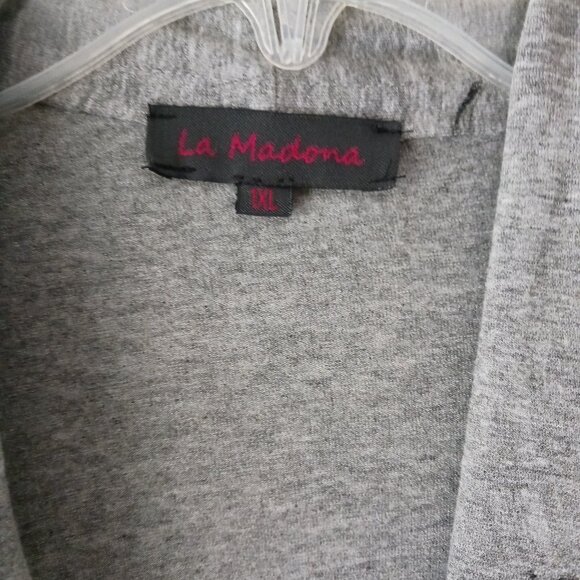 La Madona Cardigan Grey Black Beads Size 1XL Graphic Whimsical - Picture 4 of 5